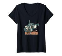 Femme Tout est Relatif en Virginie-Occidentale Funny WV Mountain Love T-Shirt avec Col en V