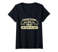Femme Tout était Mieux dans Le passé T-Shirt avec Col en V