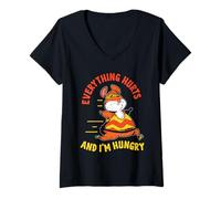 Femme Tout Fait Mal Et J'Ai Faim Coureur Jogger La Course À Pied T-Shirt avec Col en V