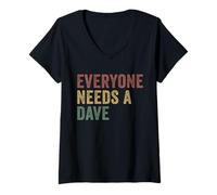 Femme Tout Le Monde a Besoin d'un Dave T-Shirt avec Col en V
