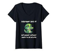 Femme Tout Le Monde Le Dit mais Personne ne Veut Vraiment me Voir Plus Tard T-Shirt avec Col en V