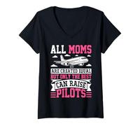 Femme Toutes Les Mamans sont créées égales mais seules Les Meilleures Peuvent élever Le Pilote T-Shirt avec Col en V