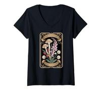 Femme Toutes Les Plantes sont comestibles, Certaines Seulement Une Fois Tarot Amusant pour Les Amoureux des Plantes T-Shirt avec Col en V