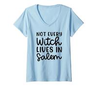 Femme Toutes Les sorcières ne vivent Pas à Salem : Halloween, effrayante, Mignonne, drôle T-Shirt avec Col en V