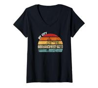 Femme Tower Bridge Royaume-Uni Angleterre Ma ville Culture britannique Grande-Bretagne T-Shirt avec Col en V