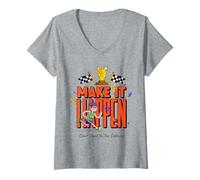 Femme Track and Field Don't Stand on The Sidelines Optimistic T-Shirt avec Col en V