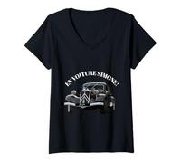 Femme Traction Avant Voiture Simone France Cadeau T-Shirt avec Col en V