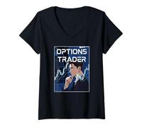 Femme Trader d'options Stock Market Pro T-Shirt avec Col en V
