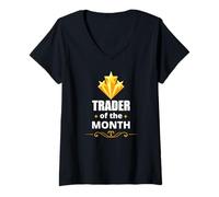 Femme Trader of The Month Stock Market Investment Humor T-Shirt avec Col en V