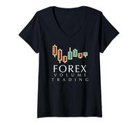 Femme Trading Forex Trading Volume Trading Analyse Technique Conception T-Shirt avec Col en V