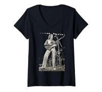 Femme Traffic Rock Guitariste Dave Mason Live par Dick Barnatt T-Shirt avec Col en V