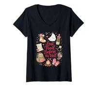 Femme Trail Before Veil Encourage Bachelorette T-Shirt avec Col en V