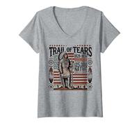 Femme Trail of Tears : le voyage meurtrier d'un Amérindien T-Shirt avec Col en V