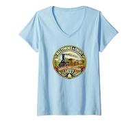 Femme Train d'époque 1827 du Baltimore and Ohio Railroad T-Shirt avec Col en V