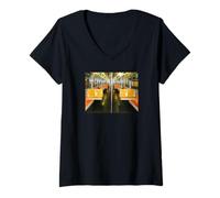Femme Train Vide Voiture De Métro La Ville De New York T-Shirt avec Col en V