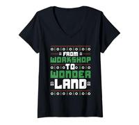 Femme Traîneau, bilan Dentaire, Dentiste, Noël T-Shirt avec Col en V