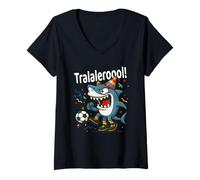 Femme Tralalero Tralala Italian Brainrot Boys Soccer Birthday Meme T-Shirt avec Col en V