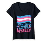 Femme Trans Pride Chemise The Only Choice I Made Was Myself T-Shirt avec Col en V