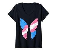 Femme Trans Pride Wings T-Shirt avec Col en V