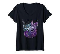 Femme Transformers Big Chest Decepticon Insignia T-Shirt avec Col en V