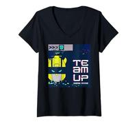 Femme Transformers Bumblebee Team Up T-Shirt avec Col en V