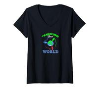 Femme Transformez Votre Monde de Motivation T-Shirt avec Col en V