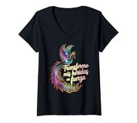 Femme Transformo Miss Heridas en fuerza Superación y Resiliencia T-Shirt avec Col en V