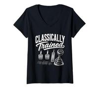 Femme Transmission Manuelle du conducteur de Levier de Vitesses de Formation Classique T-Shirt avec Col en V