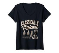 Femme Transmission Manuelle du conducteur de Levier de Vitesses de Formation Classique T-Shirt avec Col en V