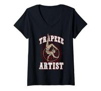 Femme Trapèze Artiste Acrobat Carnaval Thème Cirque Staff Costume T-Shirt avec Col en V