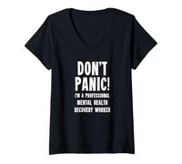 Femme Travailleur de récupération en santé mentale T-Shirt avec Col en V