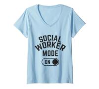 Femme Travailleur Social drôle T-Shirt avec Col en V