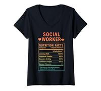 Femme Travailleur Social drôle T-Shirt avec Col en V