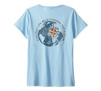 Femme Travel Live by Compass Not Clock Adventure Retirement T-Shirt avec Col en V