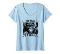 Femme Trendy Apparel 100 Men VS 1 Gorilla Vintage Black Portrait T-Shirt avec Col en V
