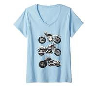 Femme Trendy Apparel Cafe Racer Cruiser and Chopper Motorcycle T-Shirt avec Col en V