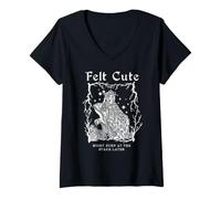Femme Trendy Apparel Felt Cute Might Burn At The Stake Later Witch T-Shirt avec Col en V
