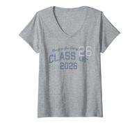 Femme Trendy Apparel Graduation Ready to Get Out of Class of 2026 T-Shirt avec Col en V