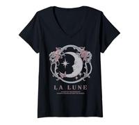Femme Trendy Apparel La Lune Wander The Moonlight Chasing Dreams T-Shirt avec Col en V