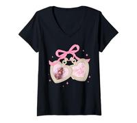Femme Trendy Apparel Punch The Monkey Hang in There Picture Locket T-Shirt avec Col en V