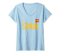 Femme Trendy Apparel Spain Flag T-Shirt avec Col en V