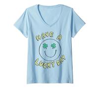 Femme Trendy Apparel St. Patrick's Day Have A Lucky Day Vintage T-Shirt avec Col en V