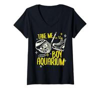 Femme Trendy Apparel Take Me to The Aquarium T-Shirt avec Col en V