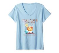 Femme Trendy Apparel Take Your Best Shot The par Then Bar Life T-Shirt avec Col en V