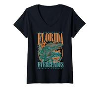 Femme Trendy Apparel The Sunshine State Florida Everglades Protect T-Shirt avec Col en V