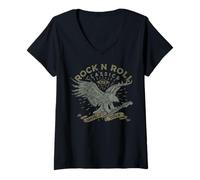 Femme Trendy Rock N Roll Classics T-Shirt avec Col en V