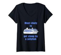 Femme Très Probablement piqué par Un Cadeau de croisière méduse pour Les Voyageurs T-Shirt avec Col en V