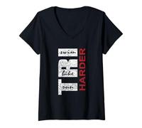 Femme Triathletes TRI Harder - Swim Bike Run Triathlon inspiré du Triathlon T-Shirt avec Col en V