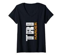 Femme Triathletes TRI Harder Swim Bike Run Triathlon Inspiré T-Shirt avec Col en V