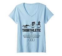 Femme Triathlon Définition Triathlète drôle T-Shirt avec Col en V